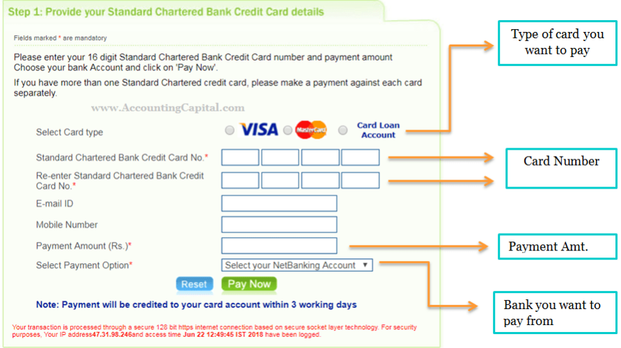 Pay Your Credit Card Bill Online using a Different Bank Account