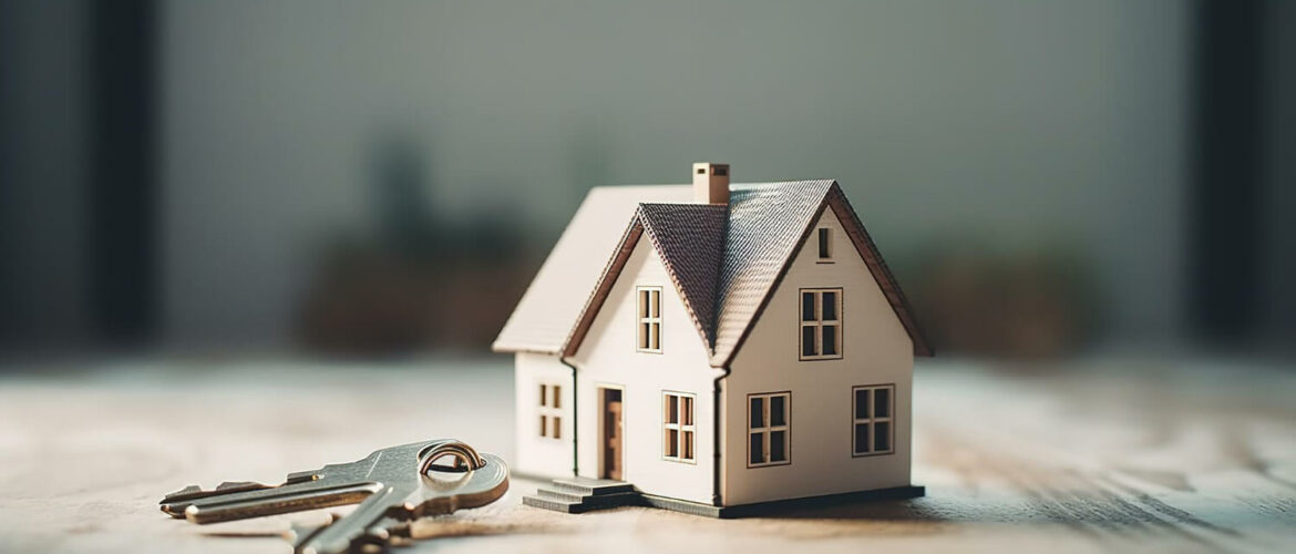 model of a house and key