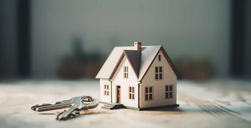 model of a house and key