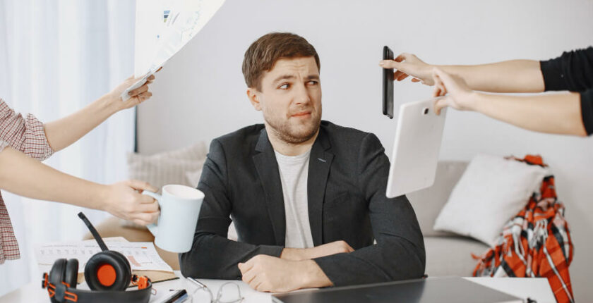 man sitting in living room