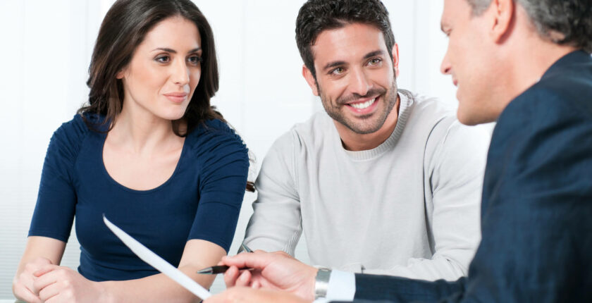 woman and man listening to tax planner